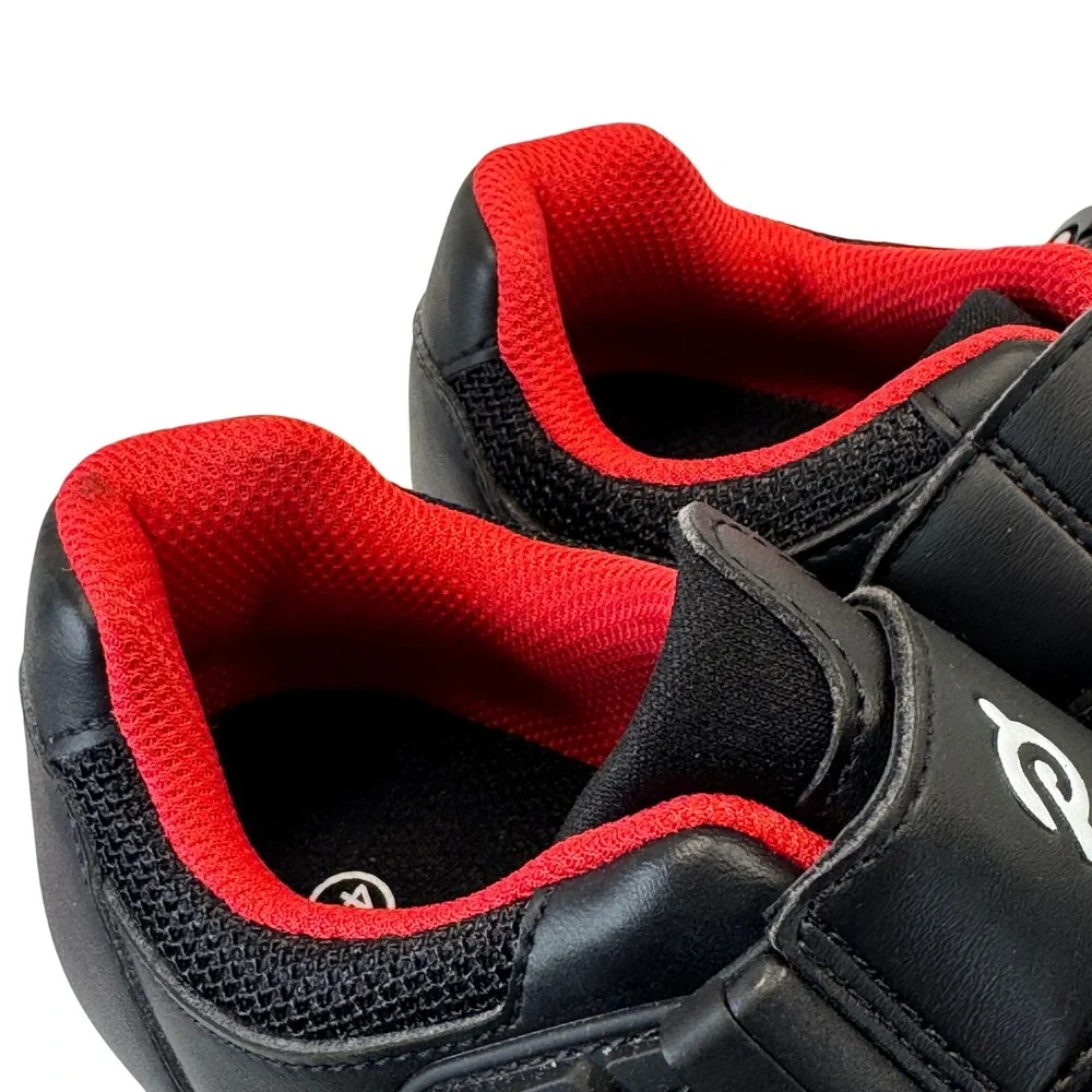 Peloton Cycling Shoes Black Red White Synthetic Indoor Spin Bike Sz 40 Men 7 7.5